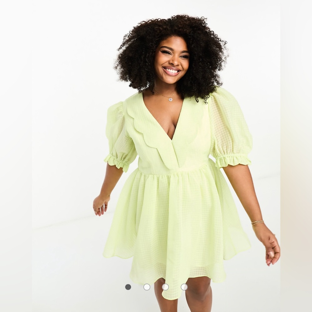 ASOS Light Green Puff Sleeve Dress